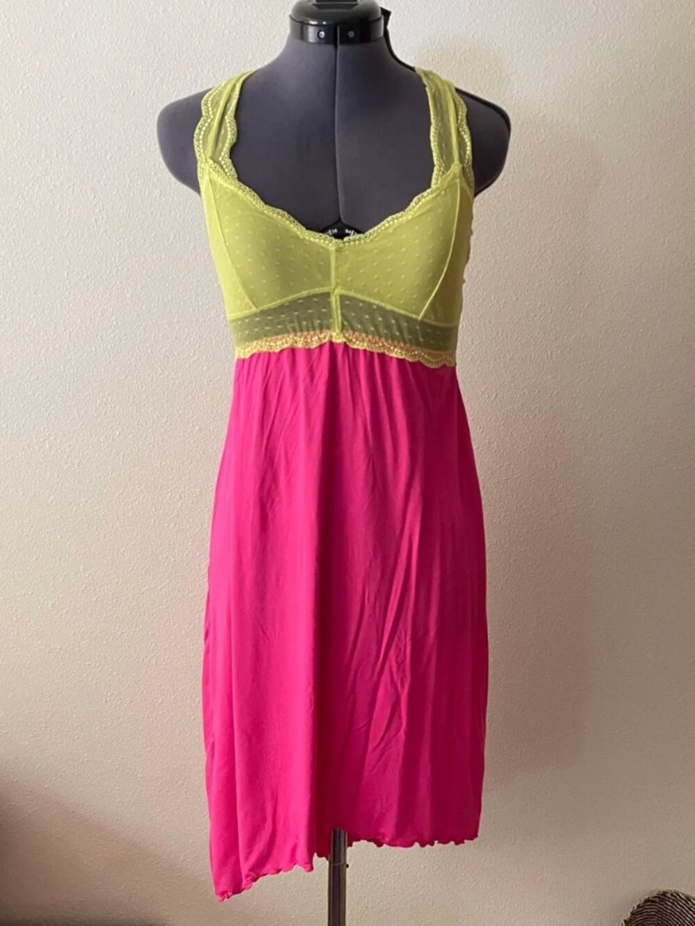 y2k neon honeydew slip dress nightgown